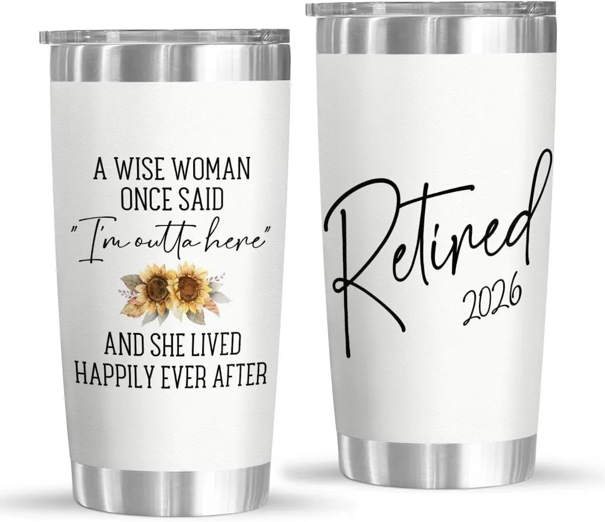 Retirement Gifts For Women, Retired 2026 Tumbler - A Wise Woman Once Said Stainless Steel 20Oz Tumbler - Mothers Day Gift for Retired Women Mom, Farewell Gifts for Coworkers, Teacher, Nurse, Boss