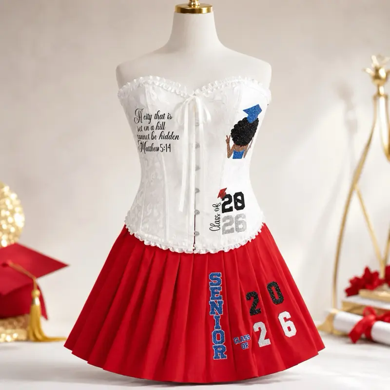 Personalized Graduation Corset and Skirt Set| Custom Graduation Outfit| Custom Senior Gift