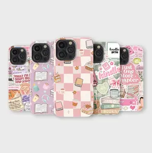 Preppy Book Lover Phone Case, Collage Protective Cover, Bookish Protective Cover, iPhone 17 16 15 14 13 12, Samsung S25-S21 Aesthetic Girly Case, Romance Reader, Gifts for Her Girlfriend Women