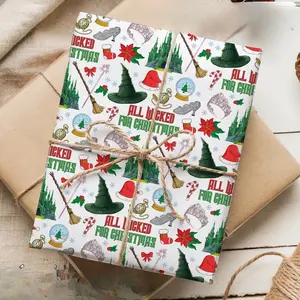 Wicked Movie Wrapping Paper Gifts, Glinda Elphaba Green Or Pink Family Matching, 2025 Wicked Wrapping Gifts, Christmas Holiday Party Paper