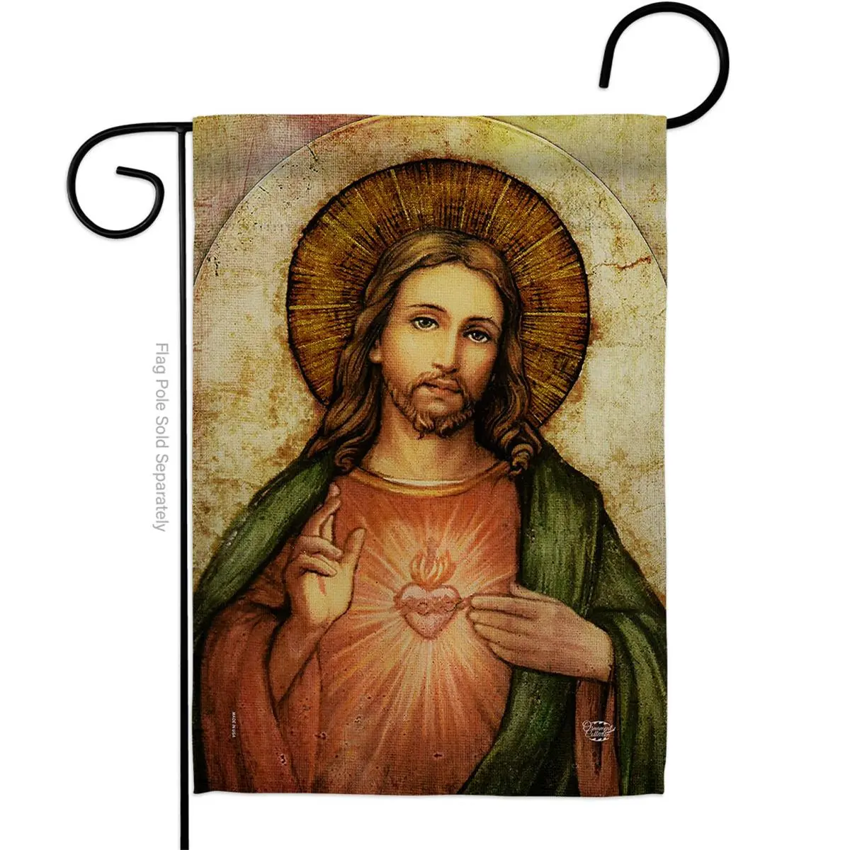 Ornament Collection G192380-BO 13 x 18.5 in. Sacred Heart of Jesus Garden Flag with Religious Faith Double-Sided Decorative Vertical House Decoration Banner Yard Gift