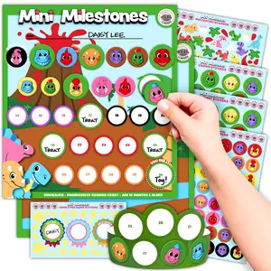 Mini Milestones Brush Teeth / Potty Training Chart Behavior Reward System for Toddlers & Kids - Dinosaurs 2-Pack - Positive Reinforcement Rewards by Lil ADVENTS