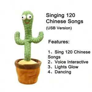 1pc Dancing Cactus Toy,Repeat Talking ,Song Speaker Wriggle Dancing Sing Talk, Plushie Stuffed ,Interaction and Decoration
