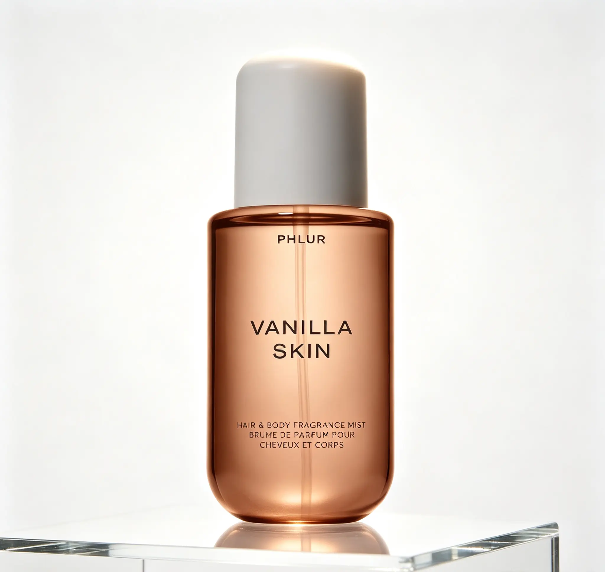 PHLUR Vanilla Skin Hair & Body Mist for Women, Vanilla Perfume Body Spray with Pink Pepper, Cashmere Wood & Sandalwood Notes, Refreshing Fragrance Spray, 8 Fl Oz / 240ml