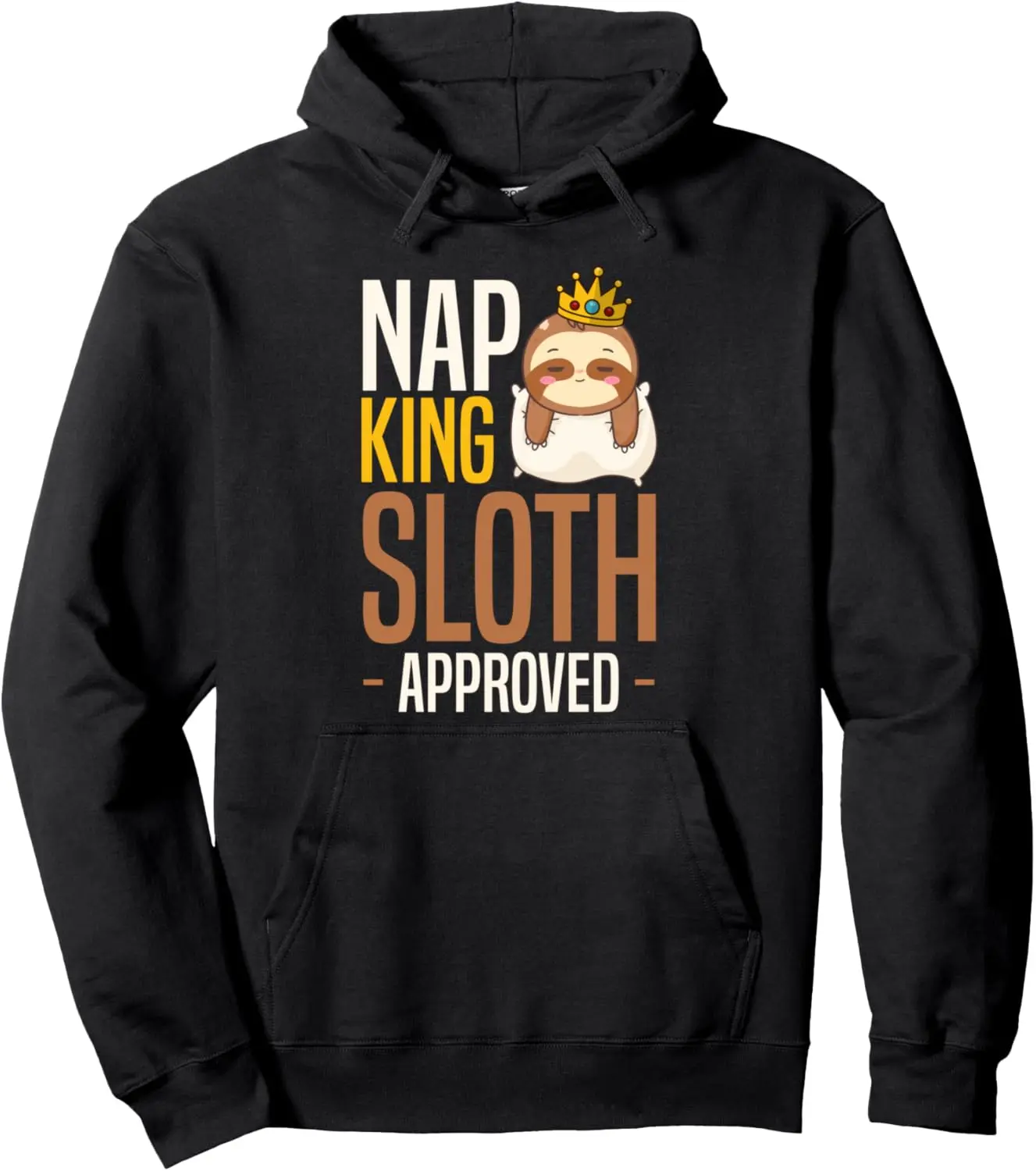 Sloth Nap King Sleeping Cute Lazy Sloth Pullover Hoodie