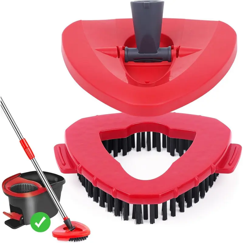 Spin Mop Scrub Brush  with Refill Base, O Cedar Scrubber Mop  Compatible with O Cedar EasyWring 1-Tank System, Hard Bristle Floor Scrub Brush, Tub & Tile Cleaning Brush for Bathroom Kitchen