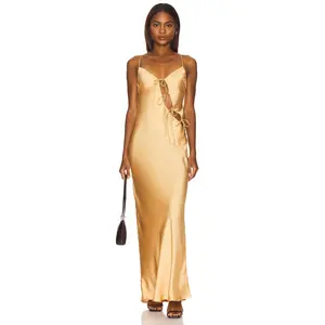 LIONESS About A Girl Maxi Dress in Gold