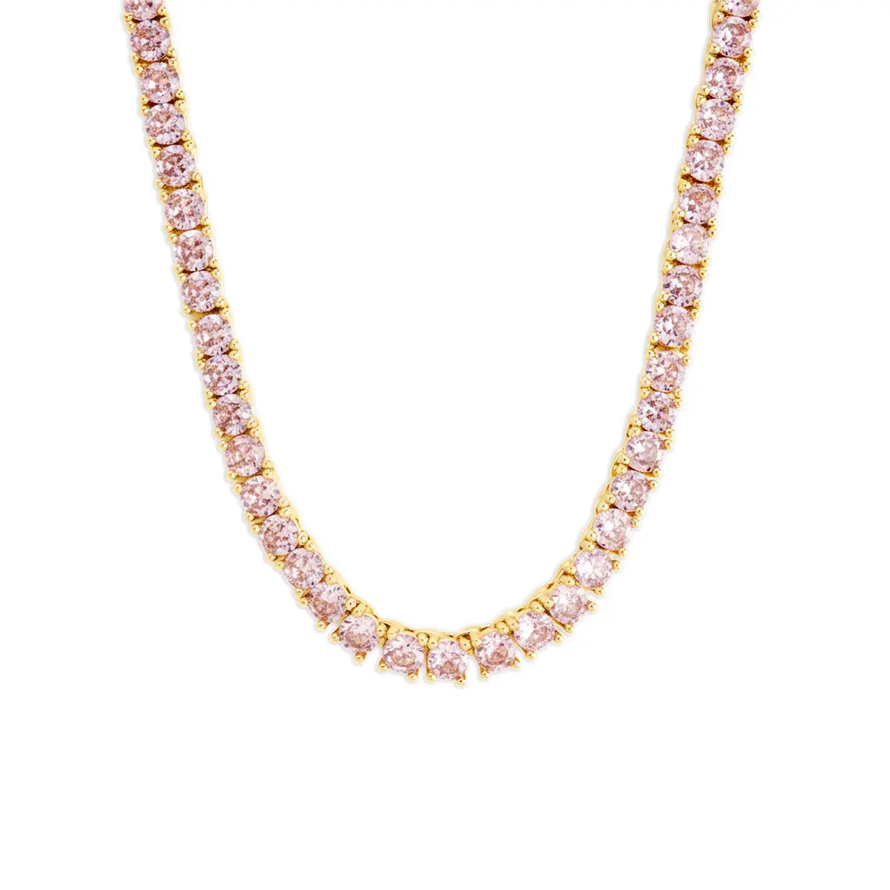 Lila Pink CZ Tennis Necklace