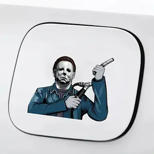 Horror Character Tank Vinyl Sticker, Peephole Car Decal, Funny Sticker Waterproof Bumper Sticker for Trucks Motorcycles