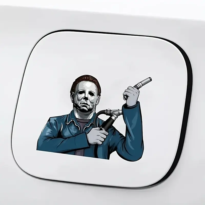 Horror Character Tank Vinyl Sticker, Peephole Car Decal, Car Decorative Sticker, Funny Sticker Waterproof Bumper Sticker for Trucks Motorcycles