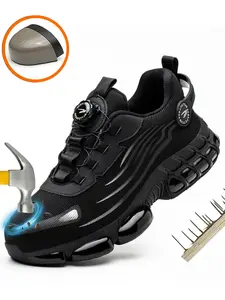 Men's Casual Breathable Mesh Work Shoes, Lightweight Anti-smash and Anti-puncture Safety Shoes, Fashionable Anti-slip Shoes for Outdoor Sports