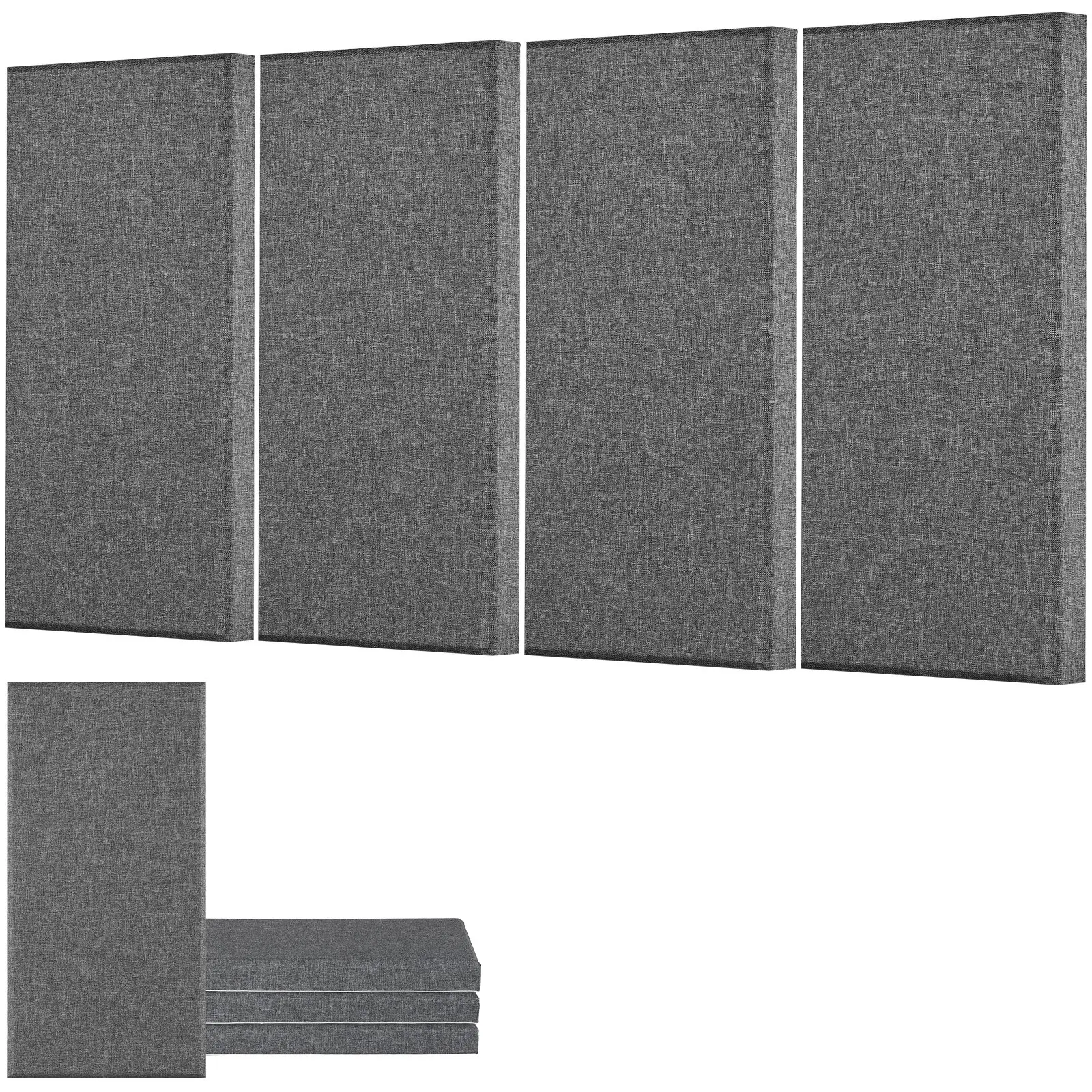VEVOR 4 PCS Rectangular Fiberglass Acoustic Panels, 2 in Thick 23.6x11.8 in Stick-On Sound Absorbing Wall Boards for Studios, Home Theater, Office