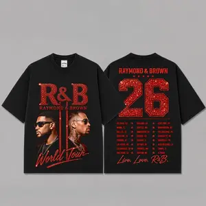 The R&B Tour 2026: Raymond & Brown Red Premium Acid Washed Tank Top T-Shirt, R&B Music Duo Graphic Tee, Urban Hip Hop Soul Streetwear Shirt, Concert Tour Merch, Gift for R&B Fans, Vintage Music Tee