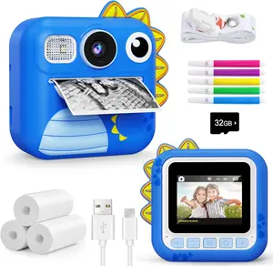 Camera Instant Print,  Cameras Christmas Birthday Gifts for Boys  3-12, Digital Video Instant Printer Camera for , Toys for Ages 5-7 Boys (Blue)