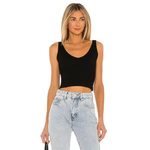 Free People Solid Rib Brami in Black