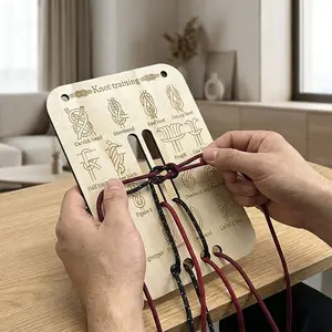 New Wooden Knotting Board Training Tool, Outdoor Camping Rope Practice Equipment, Essential Survival Gear for Hiking and Backpacking