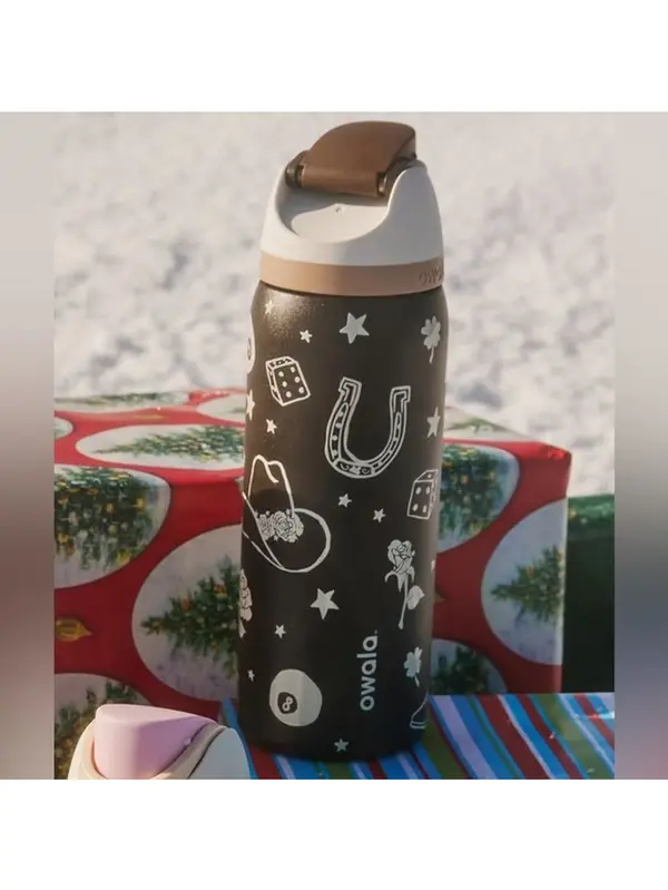 Owala Good Luck FreeSip Insulated Stainless Steel Water Bottle, Stylish & Functional, Double-Wall Vacuum Sealed, PBA-Free & Perfect for Work, Gym & Travel, Drinkware