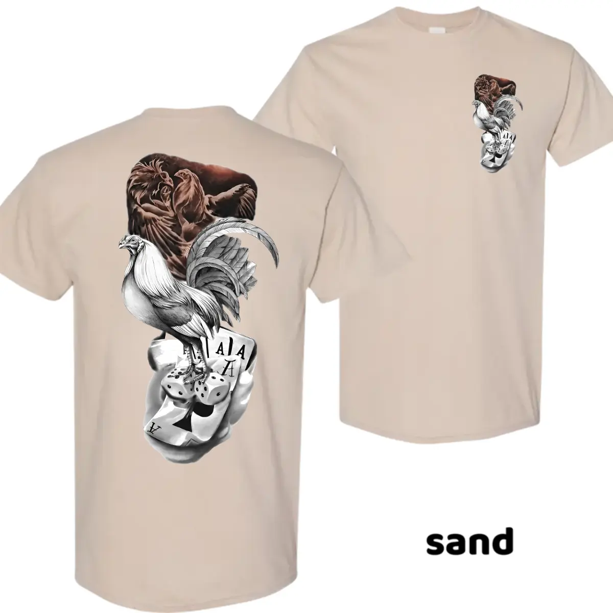 Gamefowl Rooster T-Shirt, Rooster Playing Cards Shirt, Lucky Chicken Graphic Tee, Game Farm T-Shirt, Gallo Fino Rooster Shirt, Dice Card Gamefowl Tee, Vintage Ranch Rooster Gift