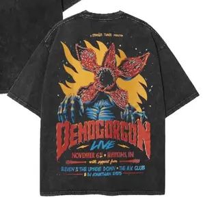 Youth and Adult Stranger Things Vintage Washed Graphic Shirt TV Series Classic Movie Lover Tshirt, Movie Buff Tee, Film Fan Gift