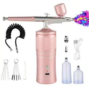 Airbrush Pen Kit With Compressor, Portable Rechargeable High Pressure Air Brush Set Cordless Airbrush Kit with 0.3mm Nozzle for Painting, Doodling, Cake Decor, Makeup, Modeling