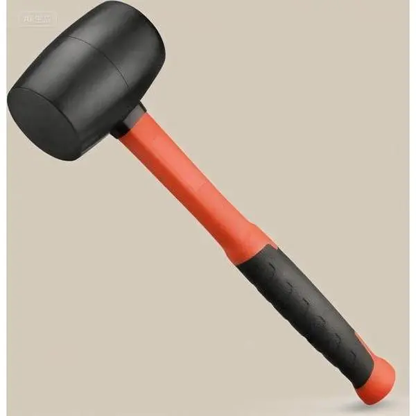 16oz Non-Marring Double-Faced Rubber Mallet with Fiberglass Handle, Oil-Resistant Vibration-Absorbing Heavy-Duty Tool for Woodworking, Construction, Carpentry, Automotive Work, Camping (Comfortable Grip for Craftsmen)