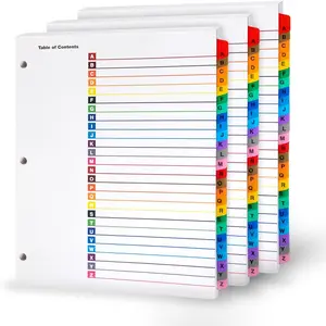 Binder Dividers – 3 Sets of 26 A–Z Index Tabs for 3-Ring Binders, 8.5 x 11 in – Customizable Table of Contents, 3-Hole Punched – for School, Filing, Office Organization - 3 Pack