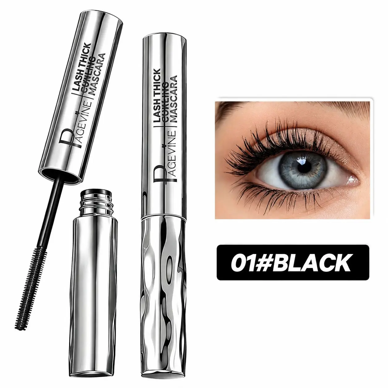 Lengthening & Curling Waterproof Mascara Primer, Thin-Brush Eyelash Base Cosmetic for Natural-Looking Eyelashes, Long-Lasting Makeup Prep
