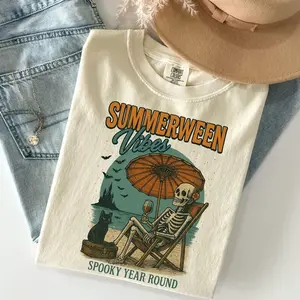 Comfort Colors Summer Summerween Shirt, Halloween Shirt, Funny Halloween Tee, Spooky Tee, Halloween in Summer Outfits