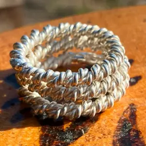 Double twisted Pure Silver tensor rings (18 gauge-.999)
