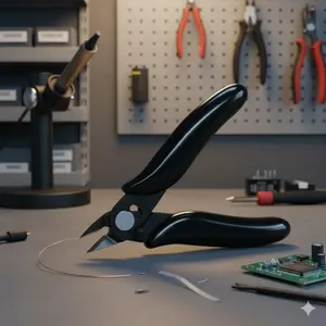 Professional Micro Flush Cutter & Needle Nose Pliers Set, Precision Jewelry Making & Electronic Repair Tools with Safety Lock, Anti-Rust Mini Side Cutters for DIY, Model Crafting, Copper Wire Cutting