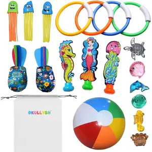 19-Piece Pool Diving Toys Set Set For Kids Toddlers 1-3/4-8/8-12| Indoor Pool & Bath Tub Water Toys