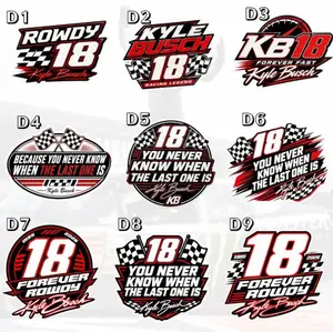 Vintage Kyle Busch 18 Memorial Vinyl Sticker, Retro Stock Motorsports Fan Gift, NASCAR Inspired Sticker, Kyle Busch Tribute, Die-Cut Stickers