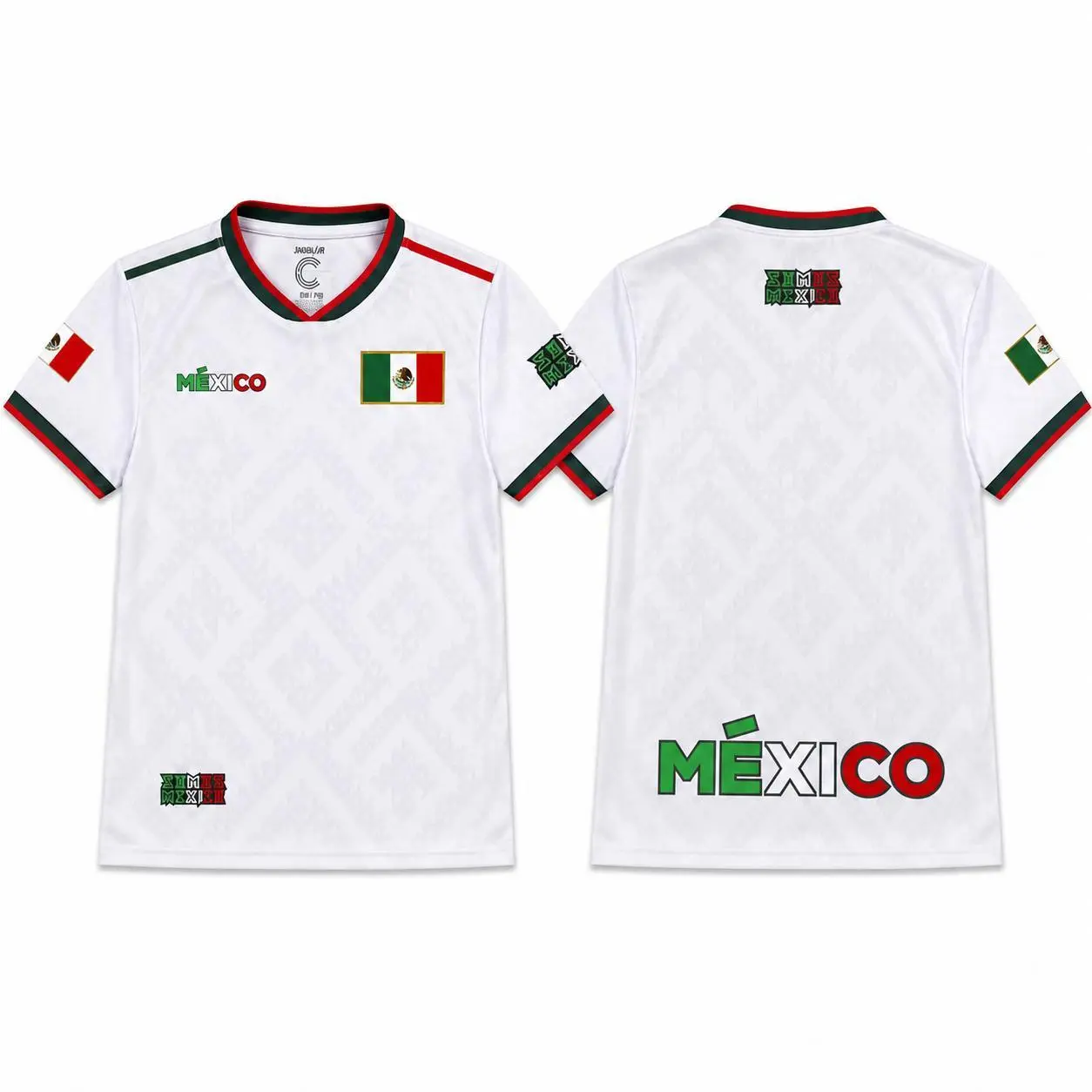 [Hot Sale] - Mexico White Fan Soccer Jersey Style Shirt, Flag Inspired Graphic Short Sleeve Sports Top