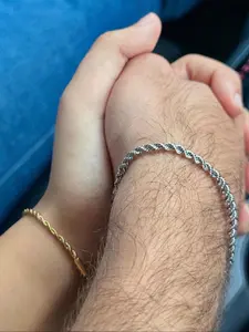 Stainless Steel Twist Design Bracelet, Twisted Bracelet, Fashionable Jewelry for Couple, Trendy All-match & Exquisite Jewelry for Birthday Gift