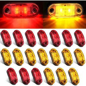 20 count 2.5 Inch Trailer Rv Marker LED Light 2 Diode  Side Marker Clearance Lights for  Camper Signal Running Lamp Surface Mount Accessories Boat