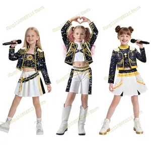 Demon Hunters Costume Rumi' Costume For Girls Hunters Anime Pop Singers Cosplay Costume Kpop Demon Hunters Costume Kids