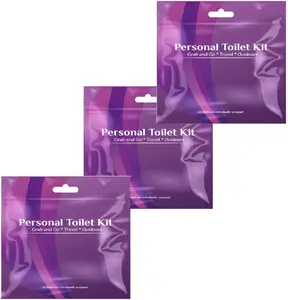 3 x Personal Toilet Kit | Public Restroom Kit (Purple) Seat Pack