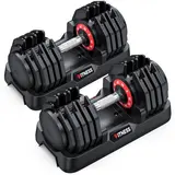 Bearbro 50lb/80lb Adjustable Dumbbells, 1-Sec Adjustable Weights Dumbbells , 10 in 1 Free Dumbbell with Anti-Slip Texture Handle, Weight Set For Home Gym Suit both Men and Women,BlackFriday