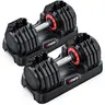Bearbro 50lb/80lb Adjustable Dumbbells, 1-Sec Adjustable Weights Dumbbells , 10 in 1 Free Dumbbell with Anti-Slip Texture Handle, Weight Set For Home Gym Suit both Men and Women,BlackFriday