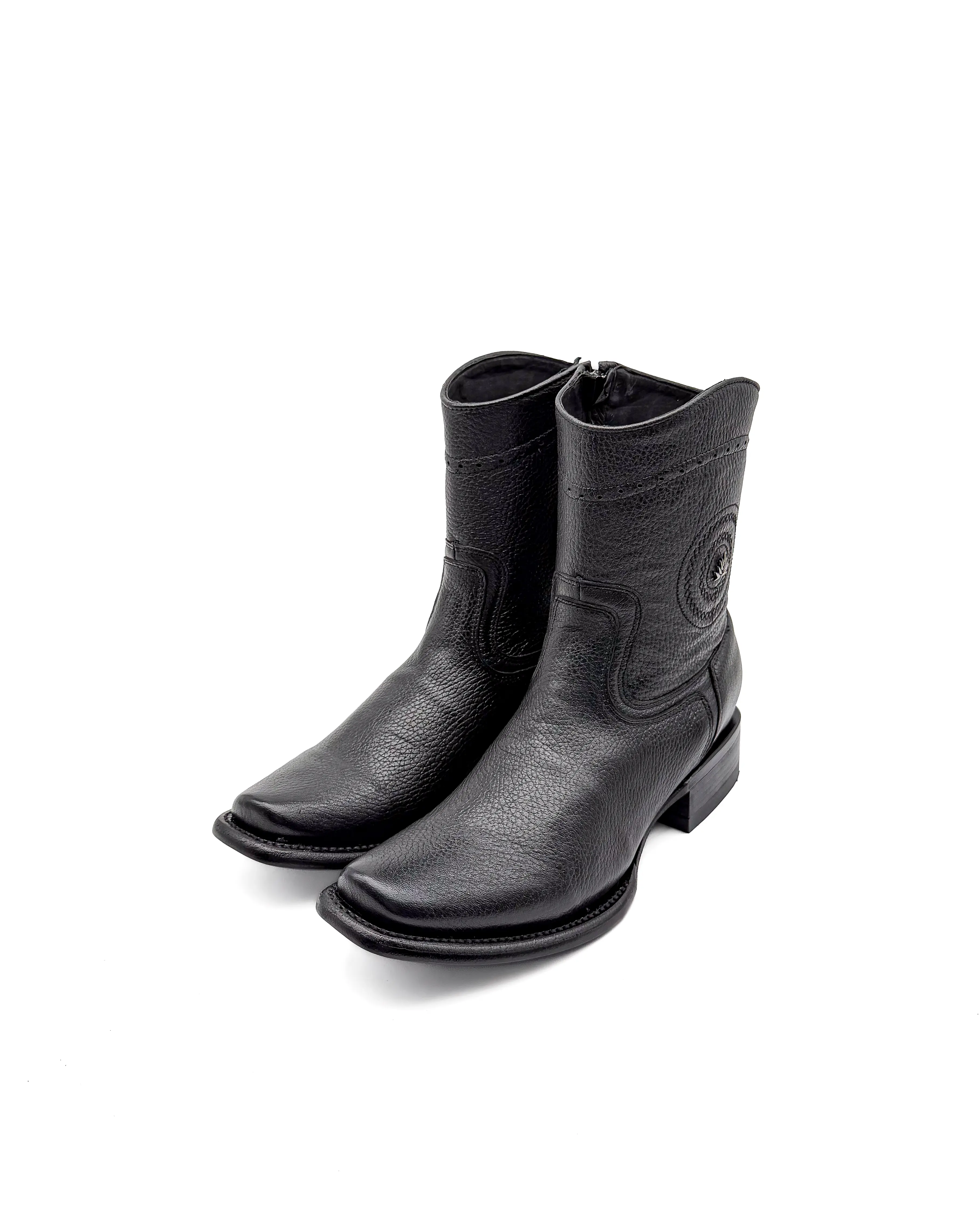Cowboy Boot Black Deer Venado
