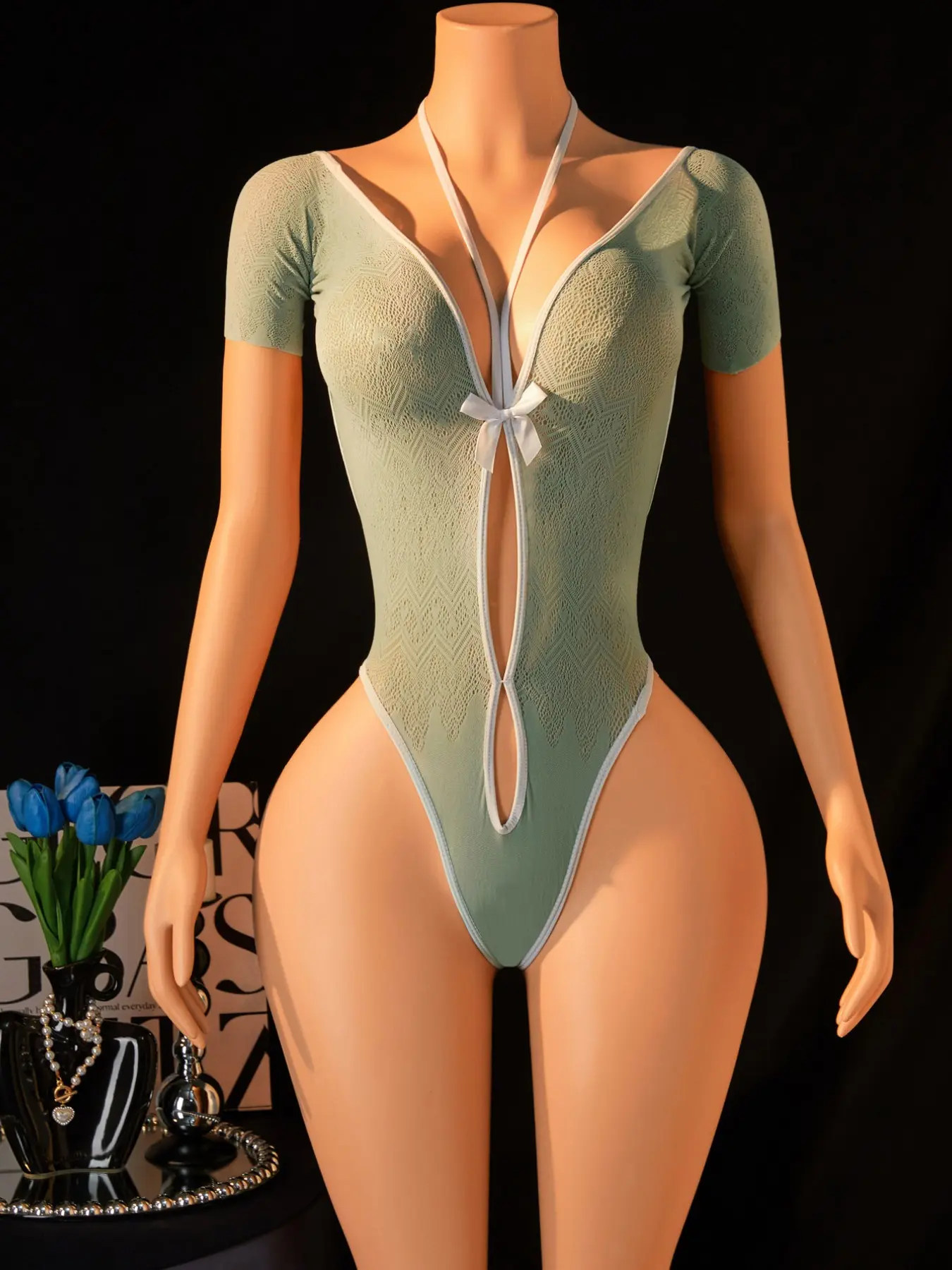 Women's Sexy Jumpsuit, Full Body Cut Out Backless Jumpsuit, Sensual Lingerie, Fitted Style, All Seasons Fashion, Deep Plunge Bodysuit