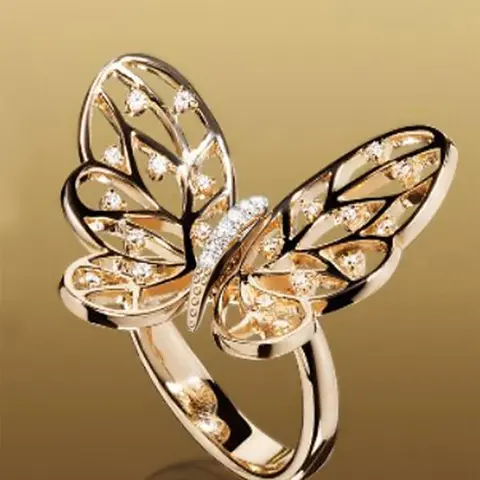 Fashion Butterfly Design Rhinestone Decor Cuff Ring, Elegant Rhinestone Ring, Wedding Engagement Bridal Jewelry Gift For Women, Daily Clothing Decoration, Beautiful Rings, Fashionable Jewelry