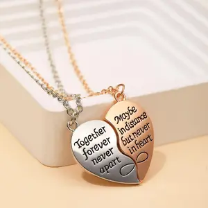 New Couple Heart Necklace Simple Fashion Letter Valentine's Day Gift Pendant