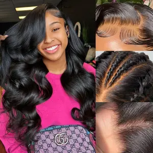 Real HD 28 Inch Body Wave Wig 180% Density Human Hair 4x4 Lace Closure Body Wave Wigs Natural Hair Option for All Skin Tones With Affordable Price