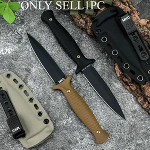 Two-tone with Sheath; Fixed-blade Jungle Knife; High-hardness 9Cr13Mov Blade; G10 Handle; Everyday Carry (EDC) Survival and Outdoor Knife; Tool for Hiking, Exploration, Camping, and Fishing Tool; Survival Gear; Survival Equipment