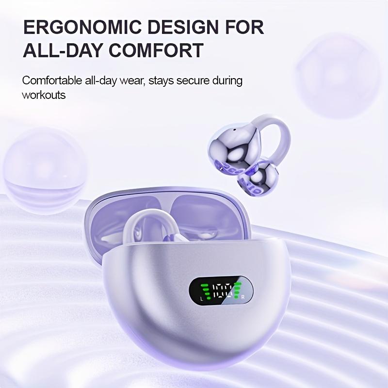 Q71 TWS  Earphones Bluetooth 5.3 Earbuds Clip on Ear Comfortable Sport Digital Display Headsets