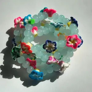 “Plumeria” Beaded Bracelet