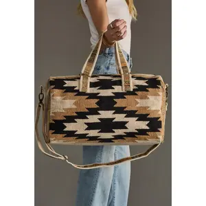 Cream, Black & Tan Western Duffel