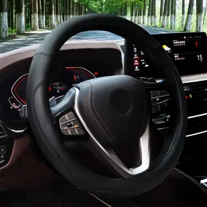 Steering Wheel Cover 14.5 Inch, Universal Fit Car Steering Wheel Cover, Non-Slip Grip, Black