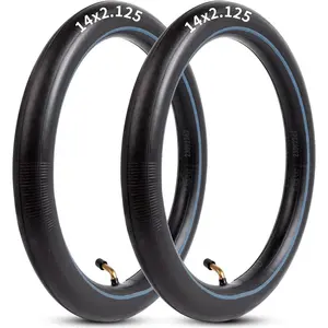 Heavy-Duty 14 x 2.125 Inner Tube 14 Inch Electric Bike Tubes with Angled Valve Stem for Replacement Electric Scooters and E-Bike Tire Tube 2 Packs
